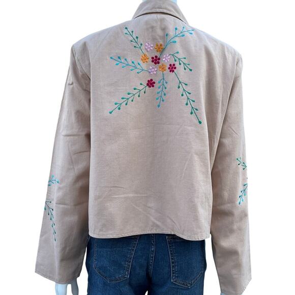 Alex Kin Floral Embroidered Boho Jacket Size XL0 - Picture 6 of 6